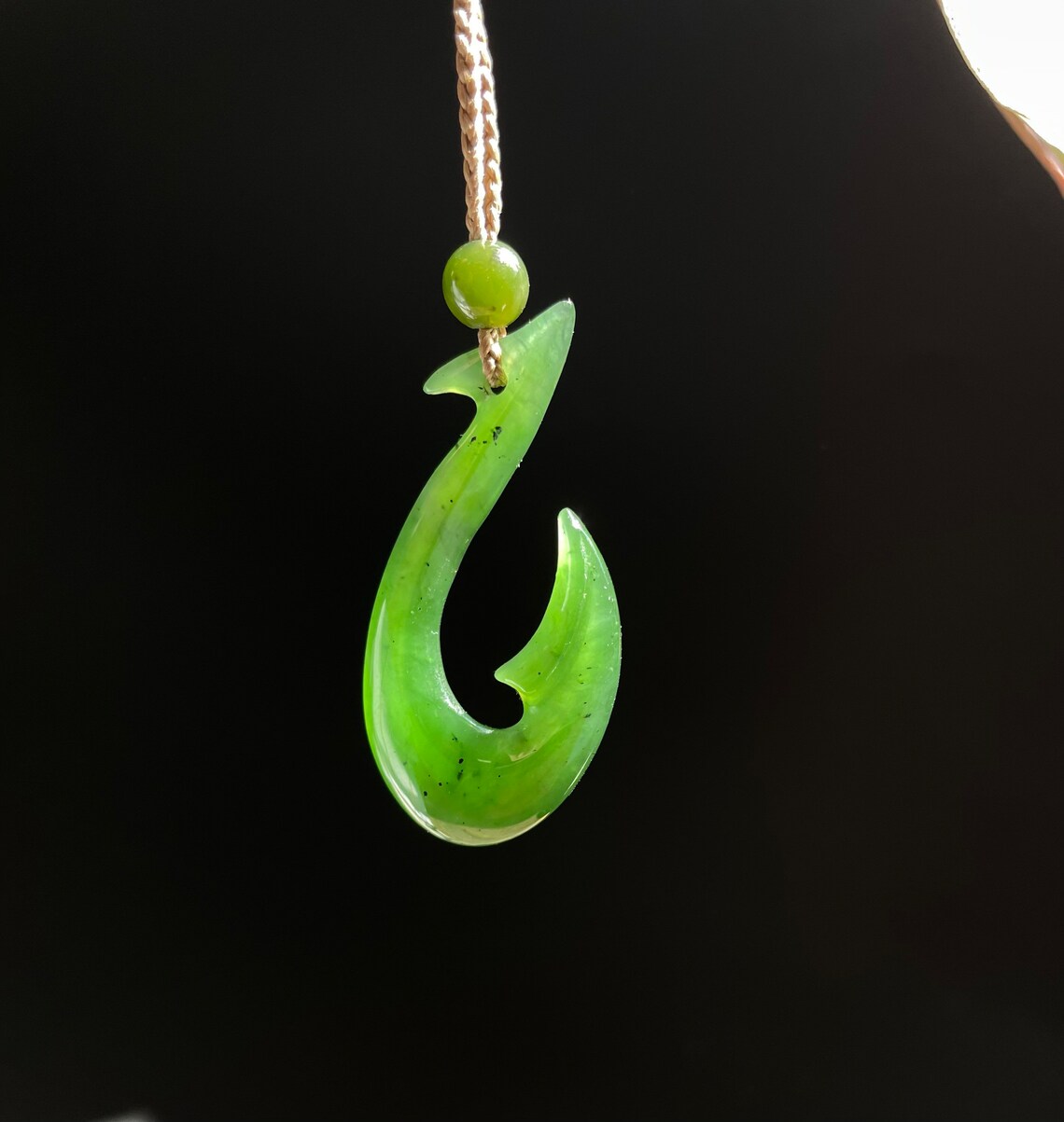 Jade Fish Hook Pendant Canadian Jade 43mm Etsy