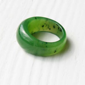 Canadian Nephrite Jade Dome Band Ring, Size 4.75-12