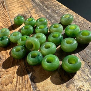 Jade Bead, 14x7.5mm Canadian Nephrite (Sold Individually)