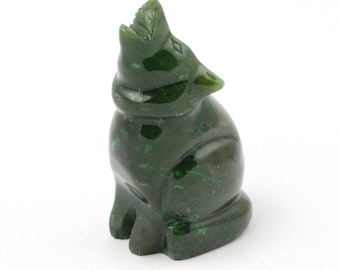 Canadian Nephrite Jade Wolf Carving (multiple sizes available)