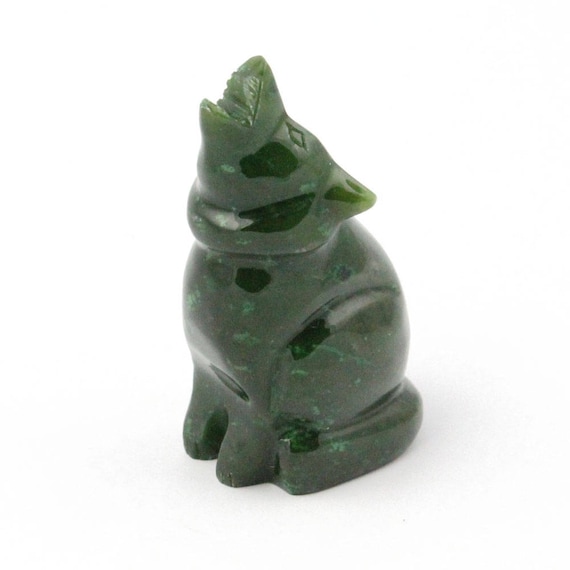 Canadian Nephrite Jade Wolf Carving multiple Sizes Available Etsy