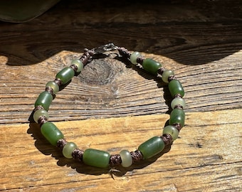 Canadian and Siberian Nephrite Jade Bracelet, 6.5"