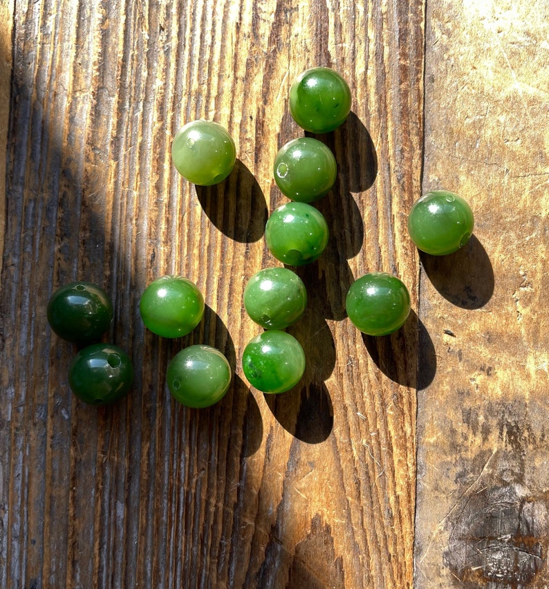 A Grade 10mm Canadian Jade Bead Guru Bead and 3-hole bead Sold as a Set or Individually image 5
