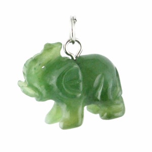 Canadian Nephrite Jade Elephant Charm