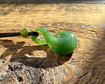 Jade Infinity Twist Pendant, .8"