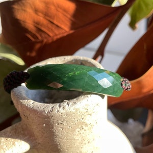 Canadian Nephrite Jade Bracelet, Faceted Dark or Medium Green Available