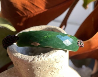 Canadian Nephrite Jade Bracelet, Faceted Dark or Medium Green Available