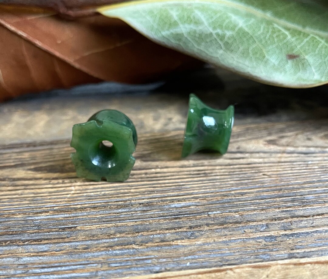 Jade Plug Earring canadian Nephrite SOLD Individually or as a Pair 2