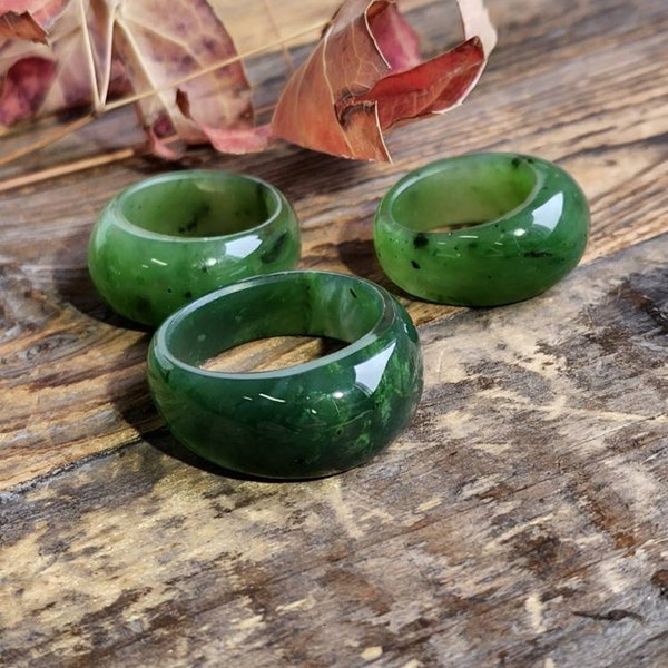 Canadian Nephrite Jade Dome Band Ring