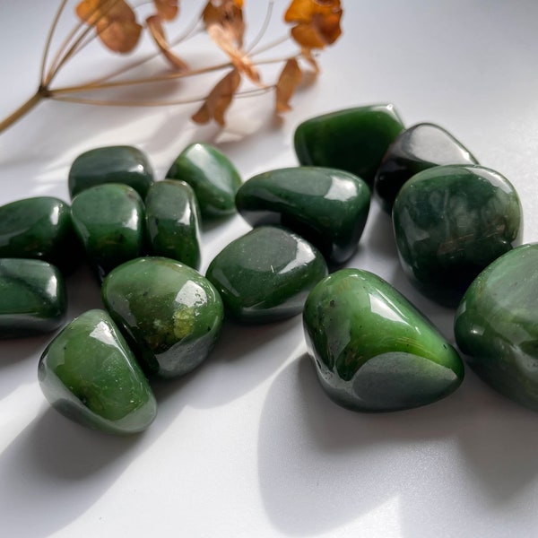 1/2" and 1" Green Nephrite Jade Nuggets (sold individually)