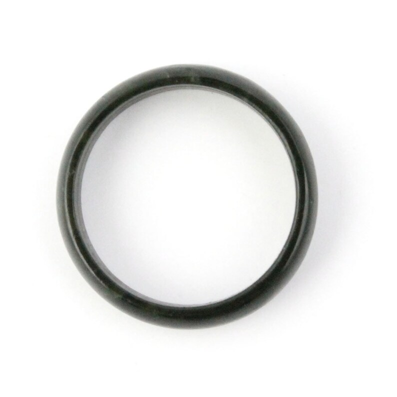 Black Nephrite Jade Narrow Band Ring, 5mm image 5