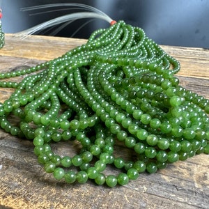 4mm Unstrung A Grade Nephrite Jade Beads, 16 strands sold individually image 1