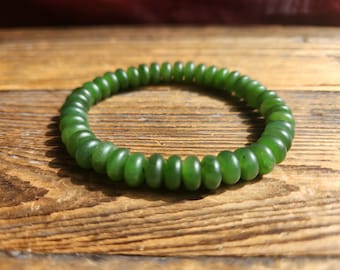 Jade Bead Satin Bracelet - Canadian Nephrite Jade