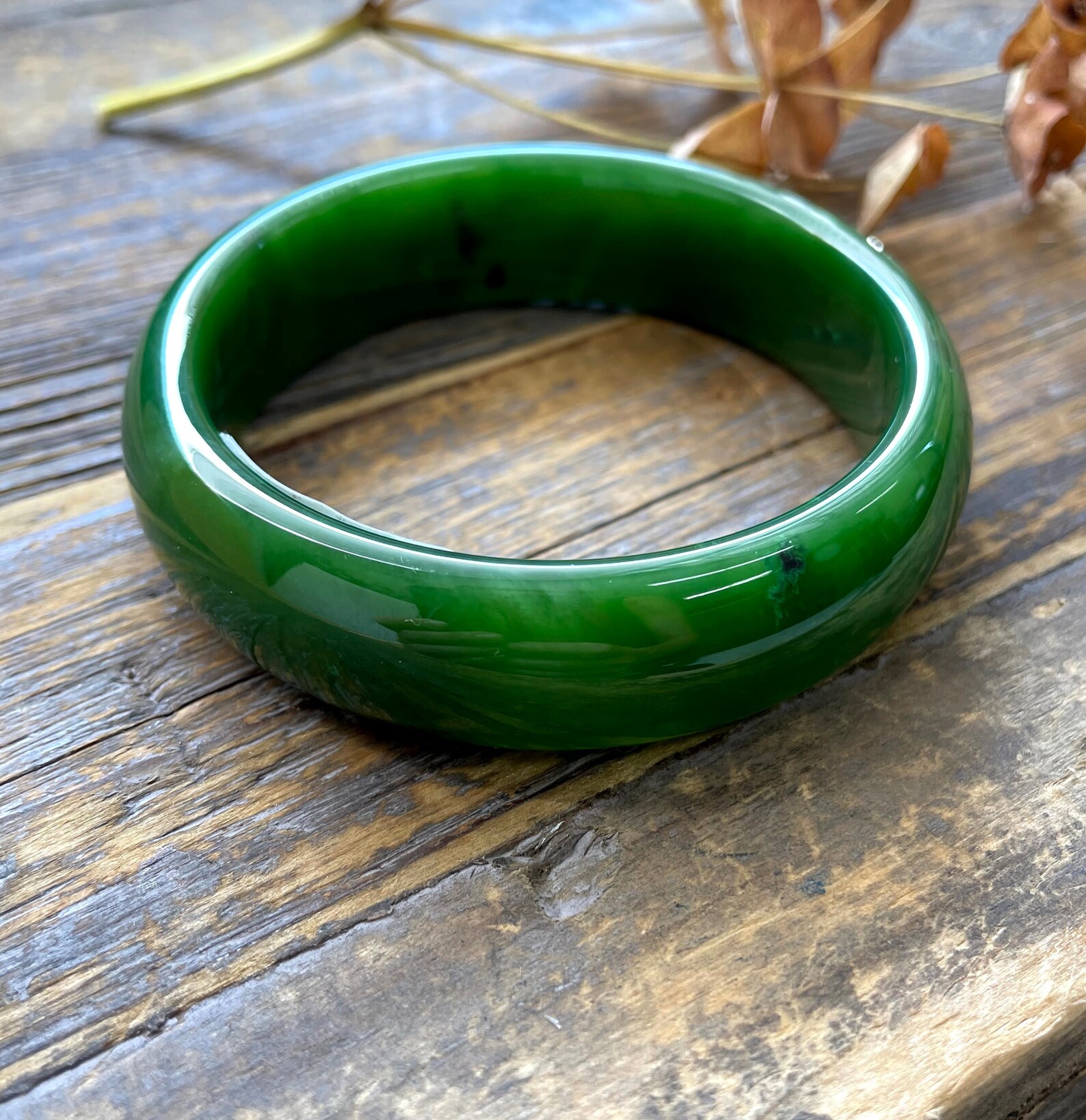 A Jade Bangle Canadian Nephrite Jade 60.5 x 17.5mm Etsy