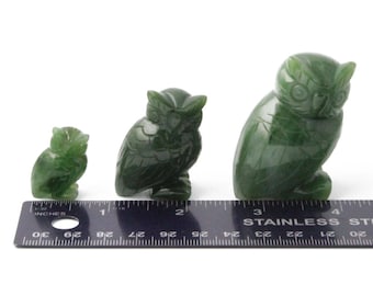 Canadian Nephrite Jade Owl (multiple sizes available)