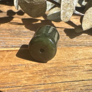 Jade Barrel Bead, 13x15mm - Sold Individually