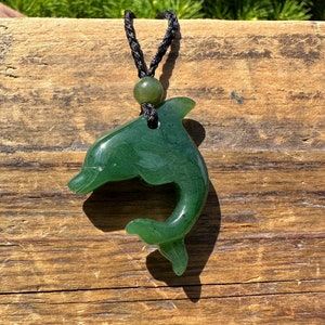 Jade Dolphin Pendant, Canadian Nephrite 30mm