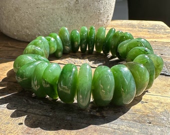 Jade Nugget Bracelet with Large Beads - 8"