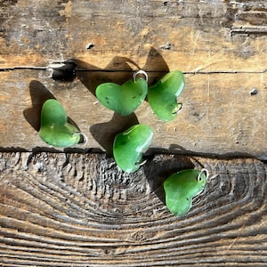 Jade Heart Charm, 15mm Canadian Nephrite Jade (sold individually)