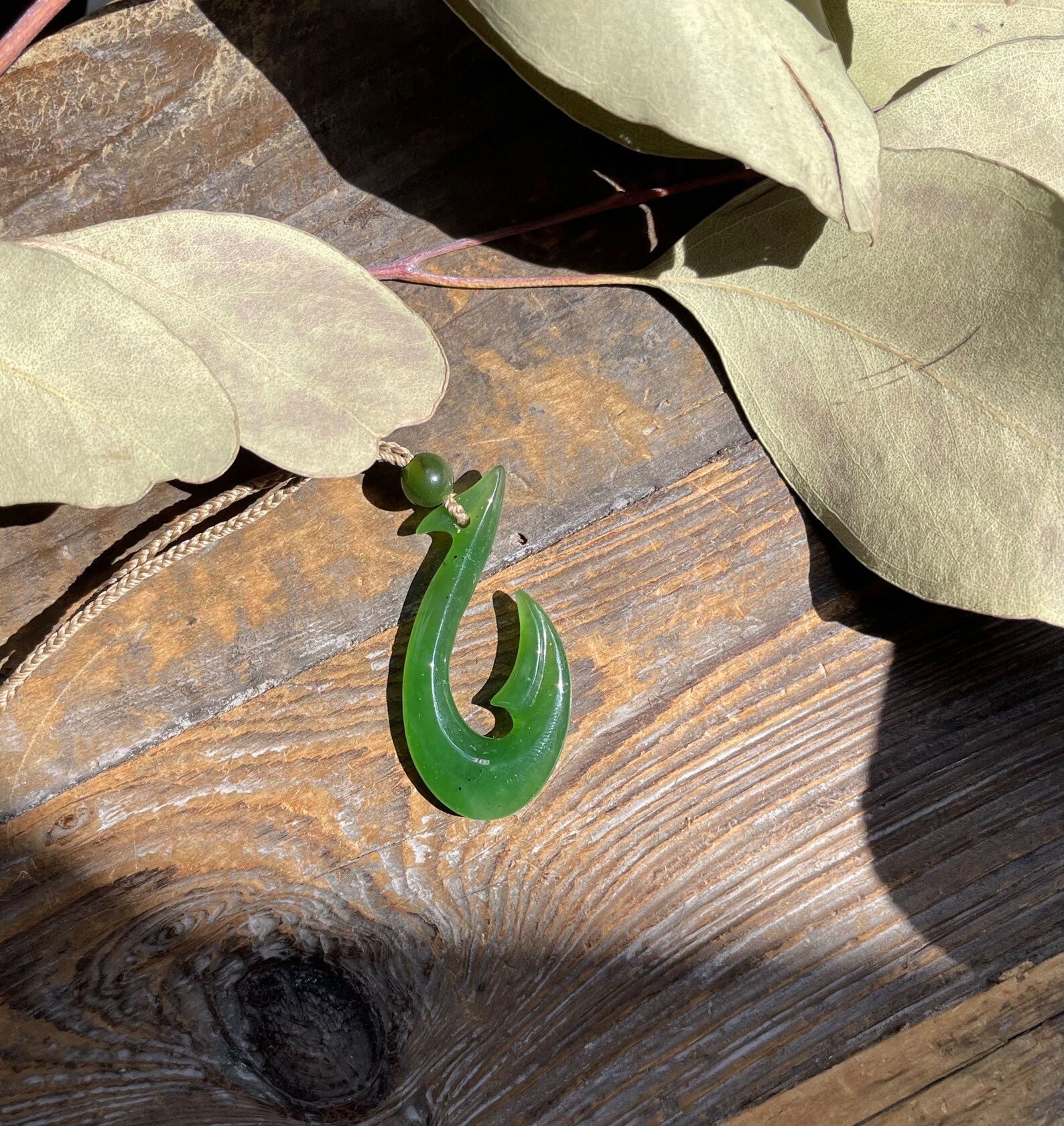 Jade Fish Hook Pendant Canadian Jade 43mm Etsy