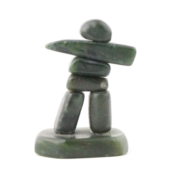 Canadian Nephrite Jade Carving, Inukshuk image 2