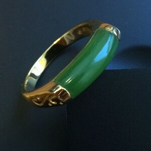 Canadian Jade Ring, Set in Vermeil, Sizes 4-10 image 4