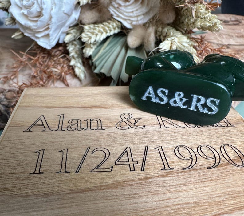 Agapornis canadienses de jade tallados a mano - 35.º aniversario de bodas (varios tamaños) imagen 10