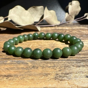 Jade Satin Finish Bead Bracelet, Canadian Nephrite Jade (multiple bead sizes/sold individually)