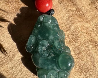 Small Guatemalan Jadeite Pixiu Pendant, 22mm