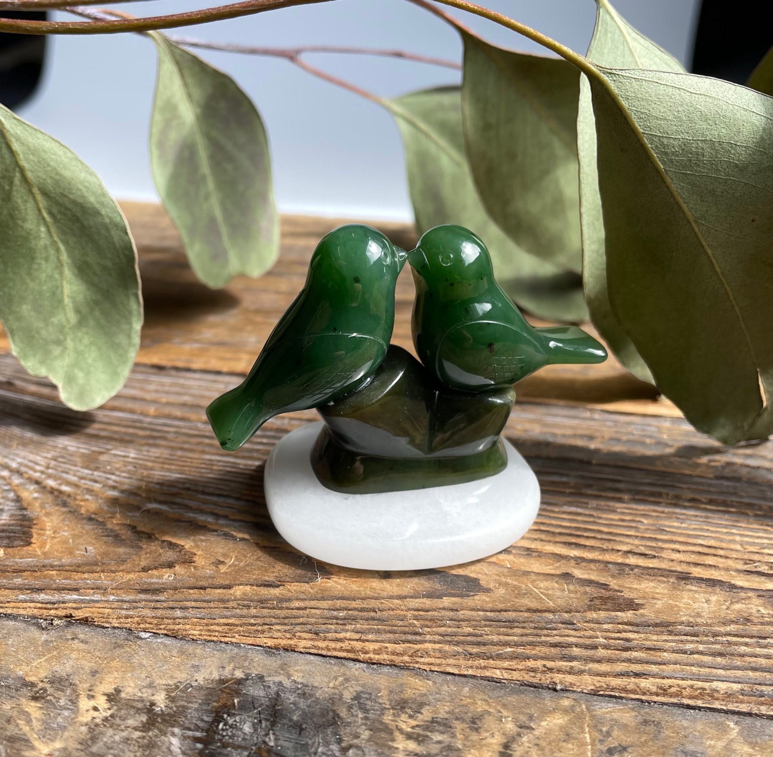 Jade Lovebirds 50mm - 35th Wedding Anniversary - Canadian Jade