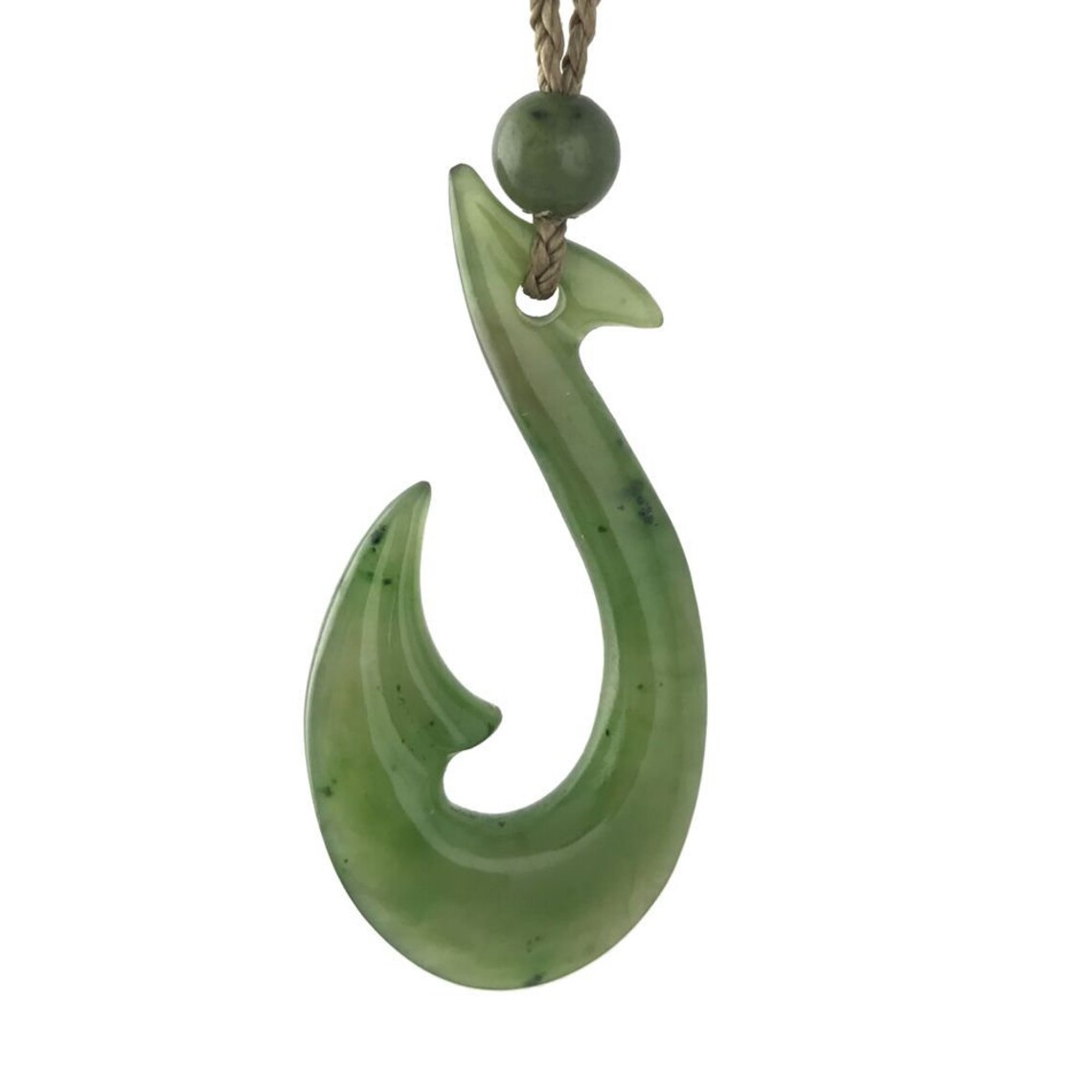 Jade Fish Hook Pendant Canadian Jade 43mm Etsy