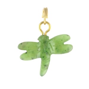 Canadian Nephrite Jade Charm, Dragonfly