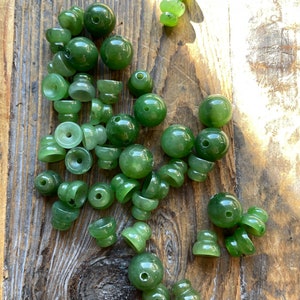 A Grade 10mm Canadian Jade Bead Guru Bead and 3-hole bead Sold as a Set or Individually image 4