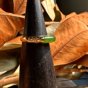 Canadian Jade Ring, Set in Vermeil, Sizes 4-10 image 6