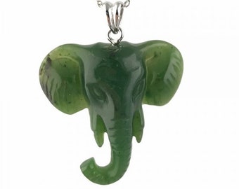 Canadian Nephrite Jade Elephant Pendant, 5030