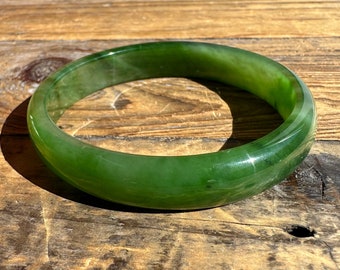 A+ Grade Canadian Nephrite Jade Bangle - 54 x 9mm (AS IS)