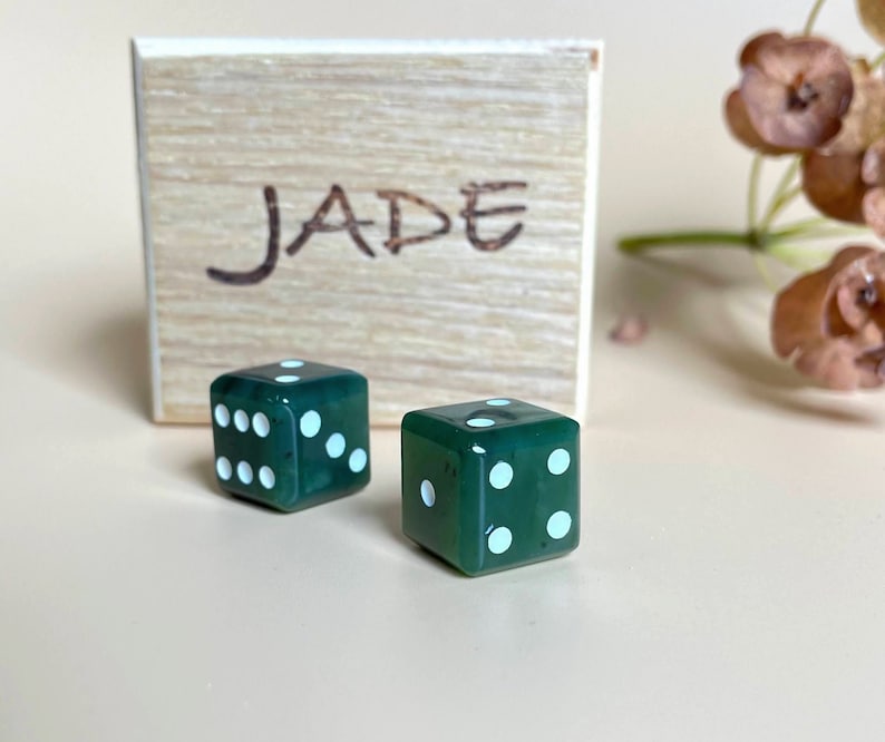 Canadian Nephrite Jade Dice Set of 2 image 1