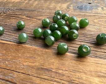 10mm Canadian Jade Beads with a large hole (Sold Individually or as a set of 10)