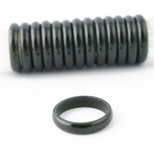 Black Nephrite Jade Narrow Band Ring, 5mm image 6