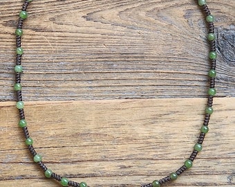 Jade Beaded Necklace 16" - Canadian Nephrite Jade