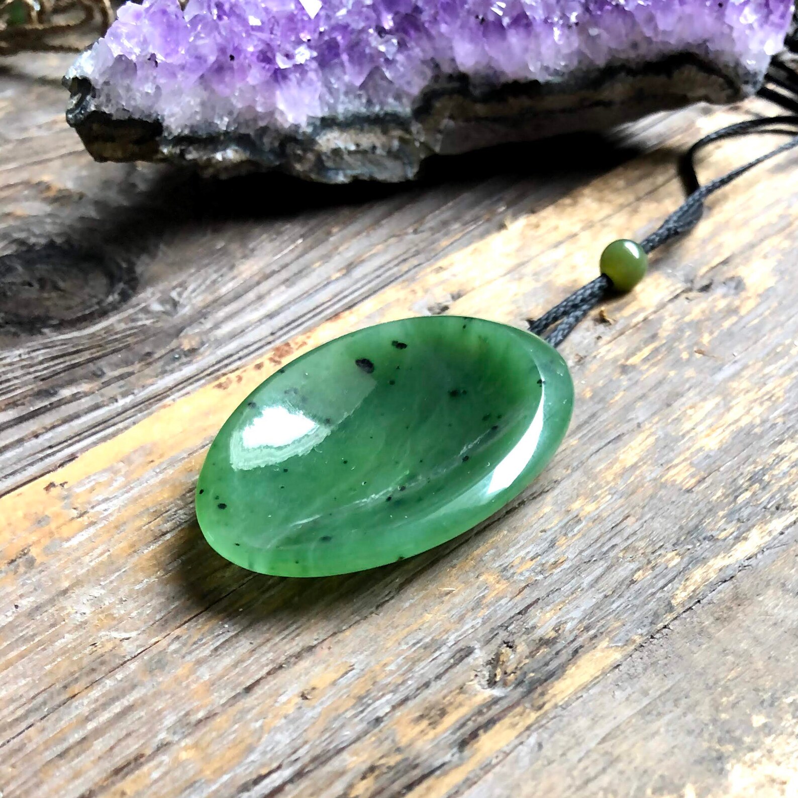 Jade Calming Stone Pendant Canadian Nephrite 1.55 Etsy