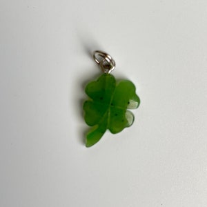 Canadian Nephrite Jade Charm, Shamrock