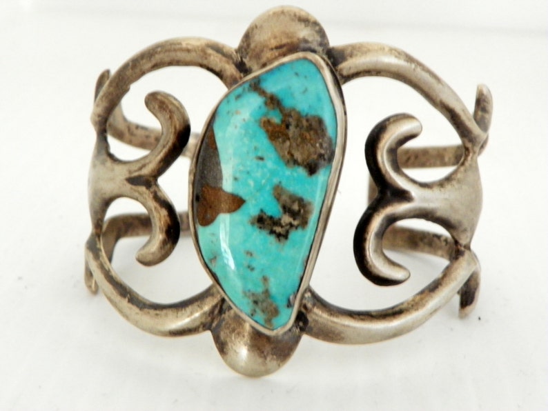 Sandcast Morenci Turquoise Bracelet Etsy