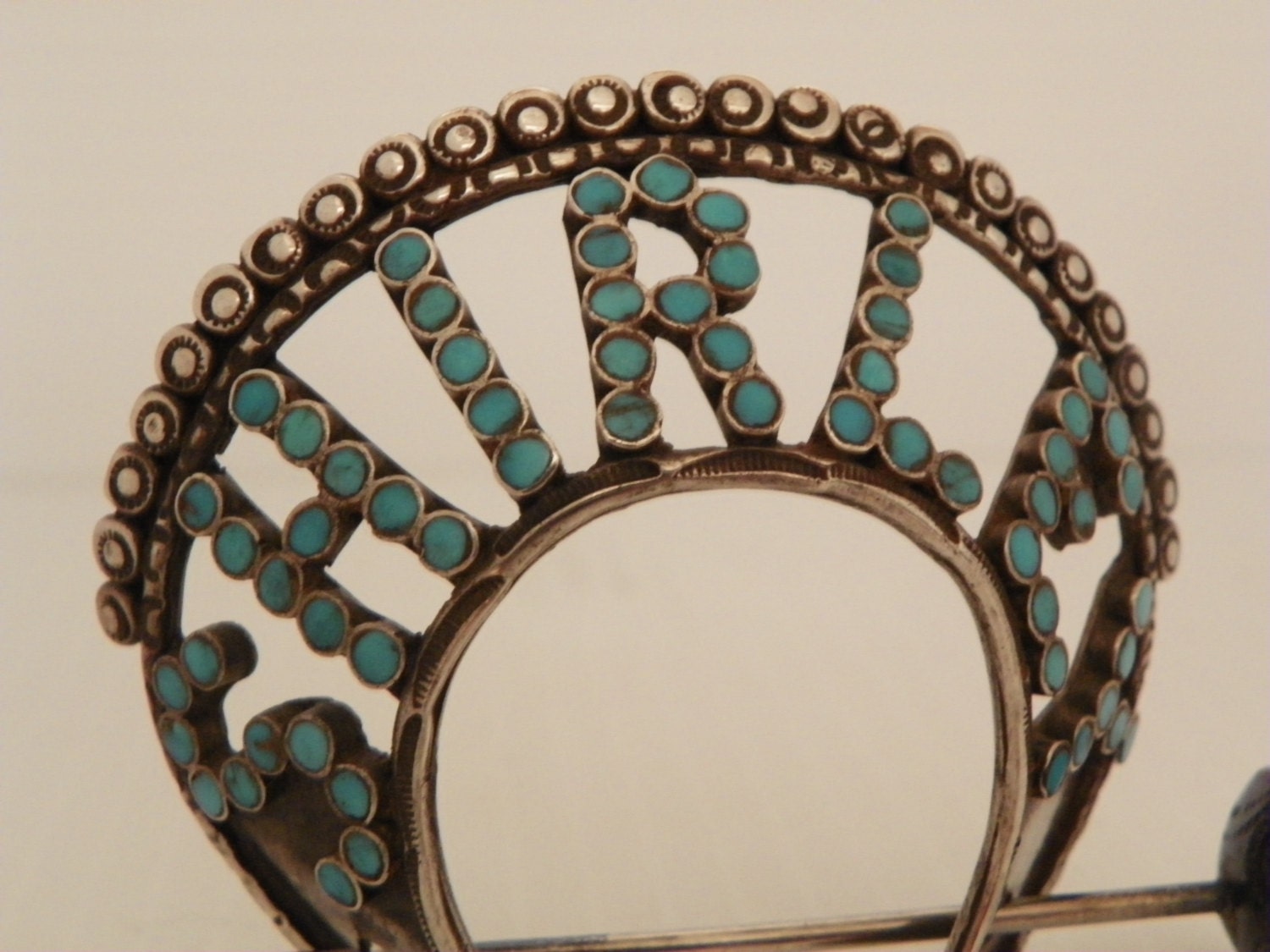 One of a kind hair holder with the name Shirley inlaid with Etsy