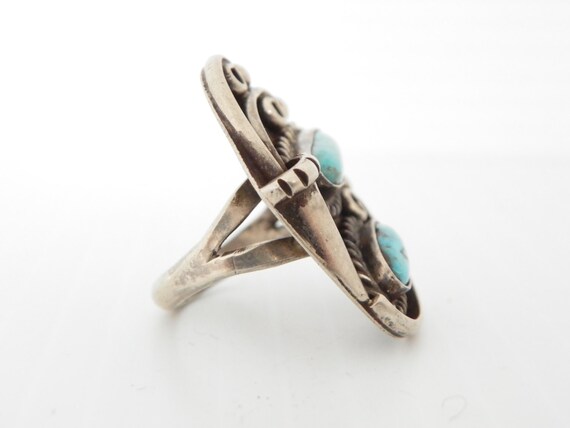 Ladies Double Turquoise Ring - image 3
