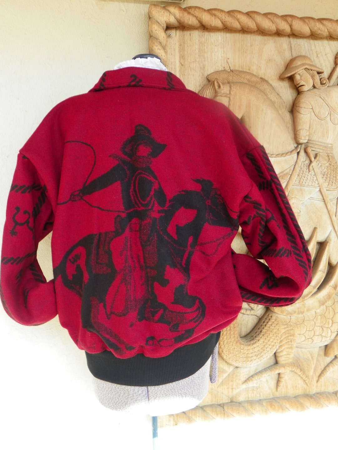 Unisex Bomber Jacket with Cowboy Image