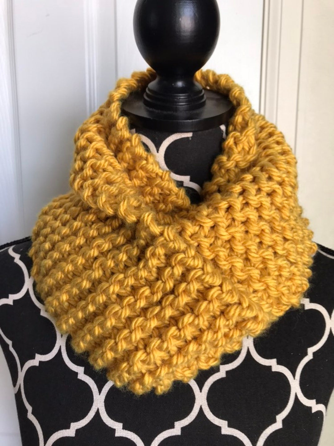 Womens Knit Mustard Yellow Infinity Scarf - Etsy