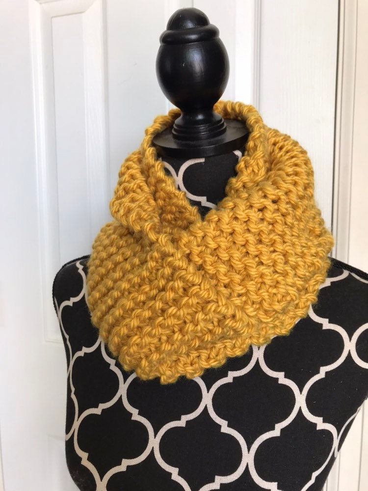 Womens Knit Mustard Yellow Infinity Scarf - Etsy
