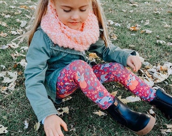 Kids Knit Pink Infinity Scarf