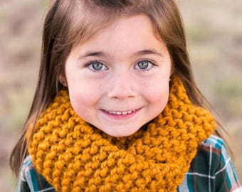 Unisex Handmade Knit Kids Butterscotch Infinity Scarf